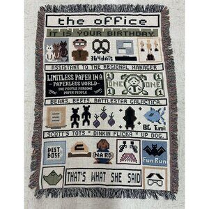 THE OFFICE Woven Tapestry  Throw blanket bedding ~50x34 inches Decoration GIFT